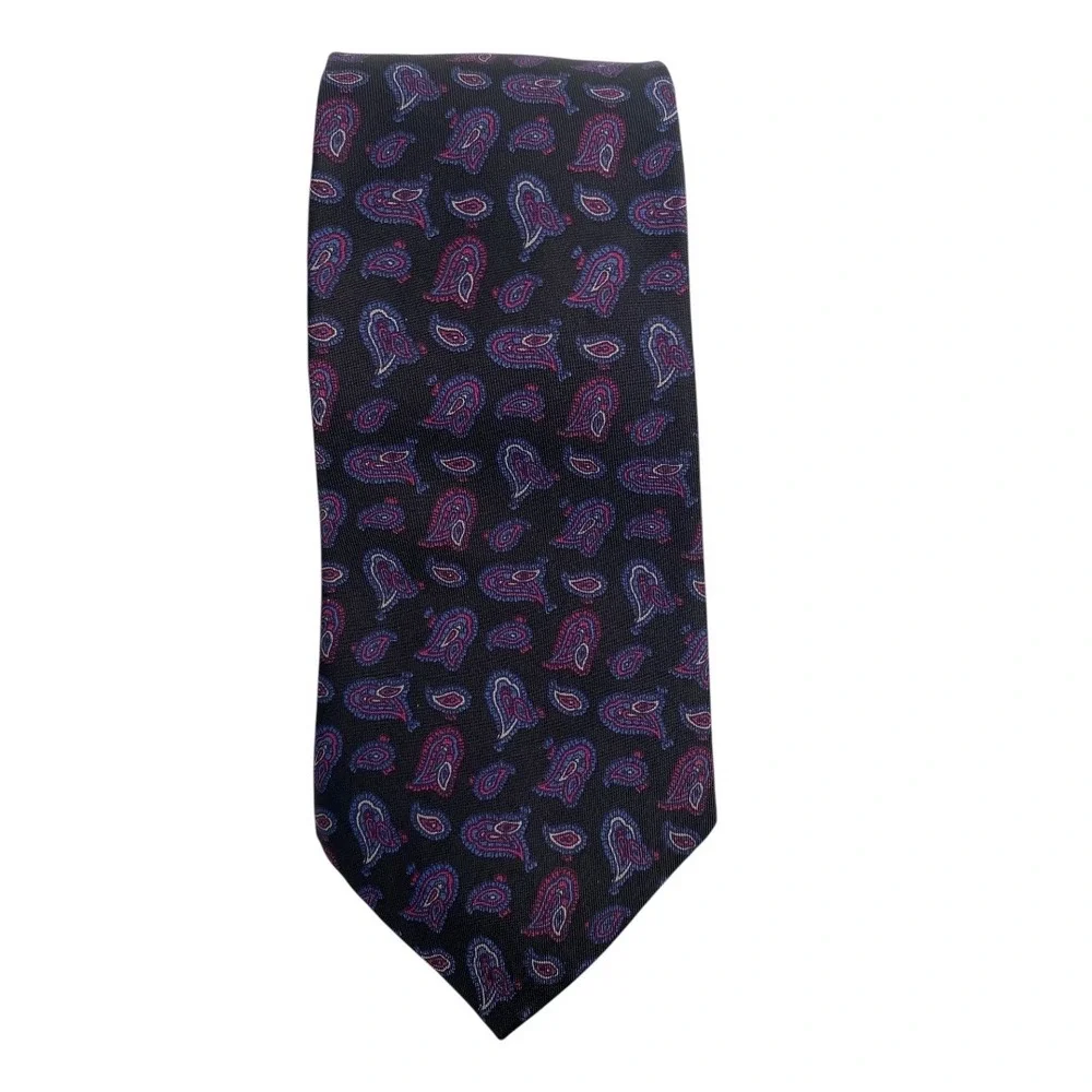 Hardy Amies London Silk Necktie Mens Paisley Pattern Business Formal‎ A20Q